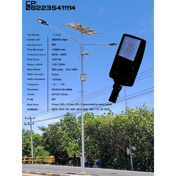 Tiang Lampu Tenaga Surya Two In One GPRS System